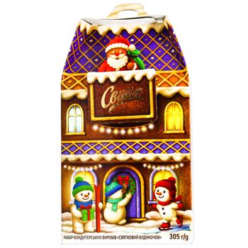 Набір солодощів новорічний Світоч Святковий будиночок 305г - купити, ціни на Восторг - фото 2