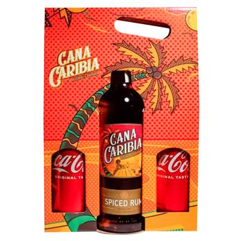 Напій ромовий Cana Caribia Spiced Gold Rum 35% + кока кола 2 шт 0,7 л - купити, ціни на Епіцентр FOOD - фото 1