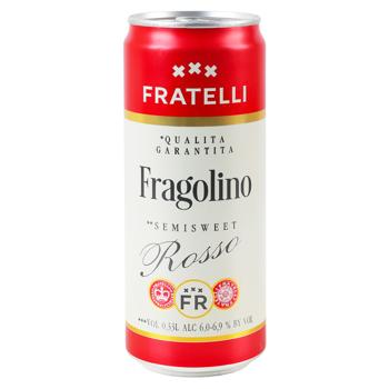 Напій винний ігристий Fratelli Fragolino Rosso червоний напівсолодкий 6-6,9% 0,33л - купити, ціни на NOVUS - фото 1