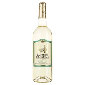 Baron de Lirodeau White Dry Wine 11% 0.75l - buy, prices for COSMOS - photo 1