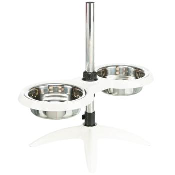 Миски Trixie на підставці подвійні зі сталевими чашами 2 х 1600 мл / 21 см (біла) - купити, ціни на MasterZoo - фото 2