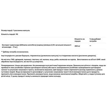 Ашваганда Protocol for Life Balance 450мг 90 капсул - купить, цены на Biotus - фото 2