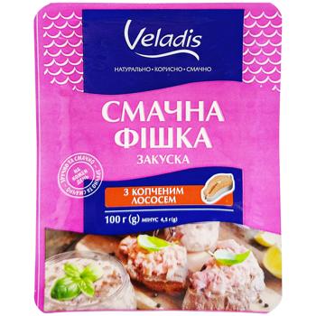 Закуска Veladis Вкусная фишка с копченым лососем 100г - купить, цены на Чудо Маркет - фото 1
