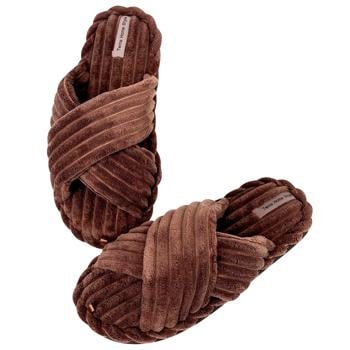 Twins 13243 HS-Puffy Brown Women's Slippers s.38-39 - buy, prices for Supermarket "Kharkiv" - photo 2