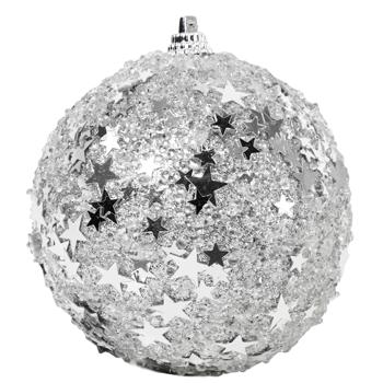 Куля Koopman з блискітками та сріблястим декором 8см - купити, ціни на - фото 2