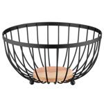 Кошик Ardesto Midori металевий чорний з дерев'яною дощечкою на дні 25*25*13см