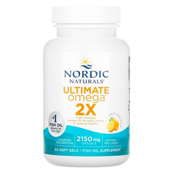 Nordic Naturals Ultimate Omega 2X Lemon Flavored Fish Oil 2150mg 60 softgels