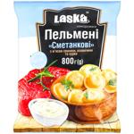 Пельмені Laska Сметанкові з м'ясом свинини, яловичини та курки 800г
