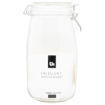 Excellent Houseware Storage Glass Jar with Lid 1,5l - buy, prices for METRO - photo 1