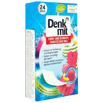 Салфетки для стирки Denkmit для линяющих вещей 24шт - купить, цены на Cупермаркет "Харьков" - фото 2