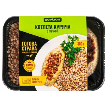 Готова страва Portion Котлета куряча з гречкою 300г - купити, ціни на ЕКО Маркет - фото 1