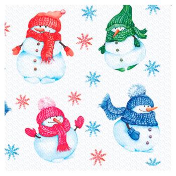 Silken Festive Snowmen 2-Ply Table Napkins 33*33cm 12pcs - buy, prices for - photo 3