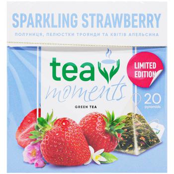 Чай зеленый Tea Moments Sparkling Strawberry 1,7г*20шт - купить, цены на Auchan - фото 2