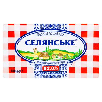 Масло Селянське Екстра солодковершкове 82% 180г - купити, ціни на Ашан - фото 2