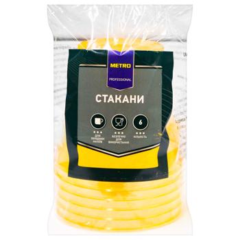 Стаканы Metro Professional пластиковые желтые 180мл 6шт - купить, цены на METRO - фото 1