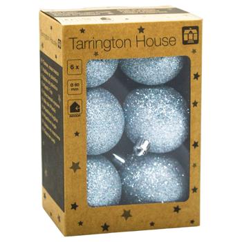 Шар елочный Tarrington House Ice Blue 6см 6шт - купить, цены на - фото 2