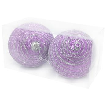 Plastic Purple Christmas Balls 10cm 2pcs - buy, prices for COSMOS - photo 1