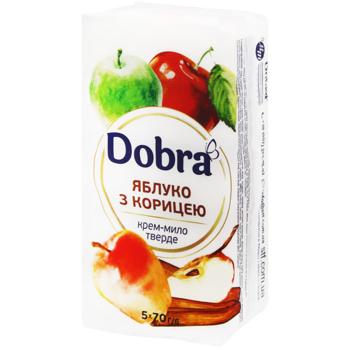 Крем-мыло твердое Dobra Яблоко с корицей 70г х 5шт - купить, цены на Идеал - фото 1