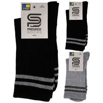 Носки Premier Socks Эконом мужские классические полоски с имитацией резинки р.25, 27, 29 в ассортименте - купить, цены на ЕКО Маркет - фото 1