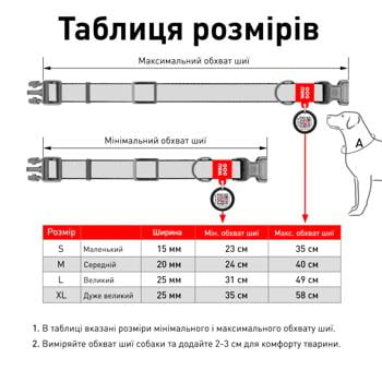 Ошейник для собак Waudog Waterproof водостойкий с QR паспортом 24-40см/20мм ментоловый - купить, цены на MasterZoo - фото 6