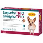 Zoetis Simparica Trio Chewable Tablets for Dogs from 1.3 to 2.5kg Against External and Internal Parasites 3pcs