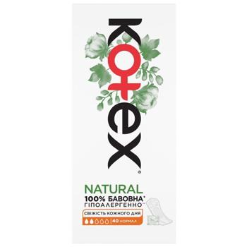 Kotex Liners Natural Normal Daily Pads 40pcs - buy, prices for Supermarket "Kharkiv" - photo 1