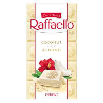 Шоколад белый Raffaello с кокосовой стружкой и миндалем 90г - купить, цены на Идеал - фото 1