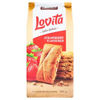 Печиво Roshen Lovita Cake Cookies з полуничною начинкою 168г - купити, ціни на NOVUS - фото 1