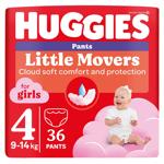 Подгузники-трусики Huggies для девочек 4 9-14кг 36шт