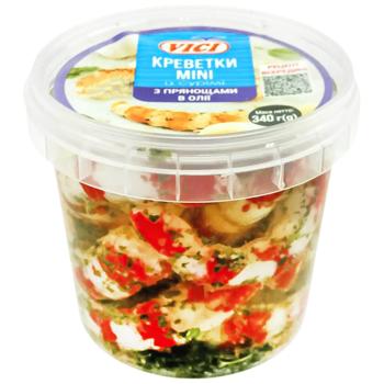 Креветки Vici Mini з сурімі в олії з прянощами в часниковій олії 340г - купити, ціни на Епіцентр FOOD - фото 1
