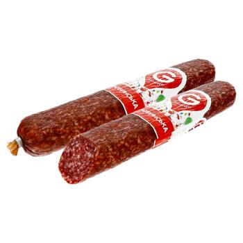 Ковбаса Глобино Глобинська с/к в/с в/п ціл.виріб БЕЗ ГМО - купить, цены на Grono - фото 1