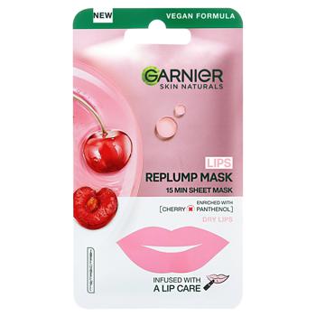 Garnier Skin Naturals Sheet Mask for Moisturizing and Restoring Dry Lips 6g