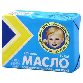Pervomaiskyi MKK Selianske Sweet Cream Butter 73% 180g - buy, prices for ULTRAMARKET - photo 1