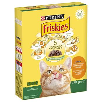 Корм сухой Friskies Indoor с курицей, индейкой и овощами для домашних кошек 270г