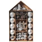 Набір ялинкових прикрас Actuel срібний 3-8см 50шт