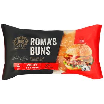 Roma Burger Bun with Sesame Seeds 4pcs*80g - buy, prices for Chudo Market - photo 1