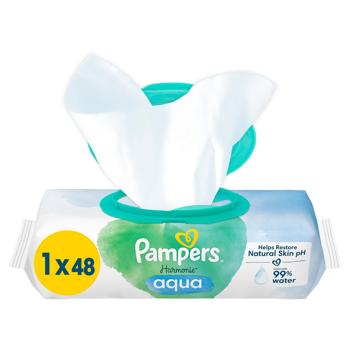 Салфетки влажные Pampers Harmonie Aqua детские 48шт - купить, цены на - фото 2