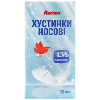 Auchan Three-layer Handkerchiefs 10pcs - buy, prices for Auchan - photo 1