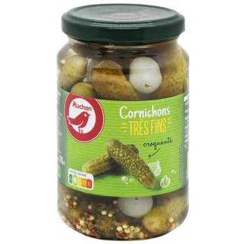 Корнішони Auchan хрусткі 370мл