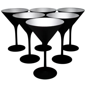 Набор бокалов Stolzle Elements для коктейля 6шт 240мл черный/серебристый