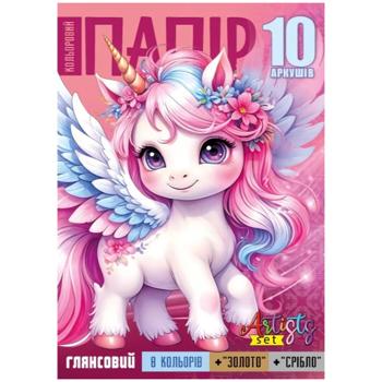Набір кольорового паперу Fresh глянсовий А4 10 аркушів в асортименті - купити, ціни на - фото 3