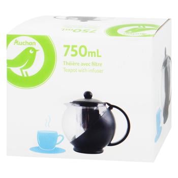 Auchan Plastic Glass Teapot 0.75l - buy, prices for Auchan - photo 1