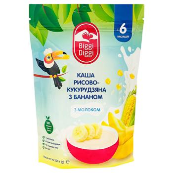 Каша молочна рисово-кукурудзяна Biggi Diggi з бананом суха 200г