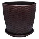 Aleana Rattan Brown Flower Pot with Stand 24*22cm