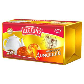 Маргарин Щедро Домашній 40% 250г - купити, ціни на МегаМаркет - фото 1