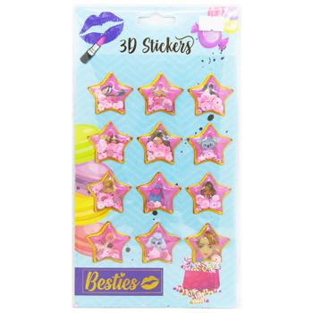 Besties Star 3D Stickers Creative Set with Glitter 12pcs - buy, prices for COSMOS - photo 2