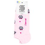 Шкарпетки Premier Socks жіночі ультракороткі Котики р.23-25 рожевий