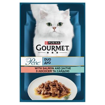 Gourmet Perle Duo Wet Food with Salmon and Pollock for Adult Cats 85g - buy, prices for MasterZoo - photo 1