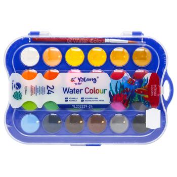 Yalong Watercolor Paint with Brush 24 colors