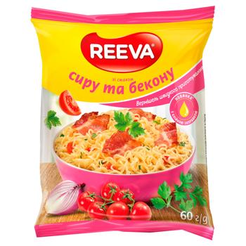 Вермишель Reeva со вкусом сыра и бекона быстрого приготовления 60г